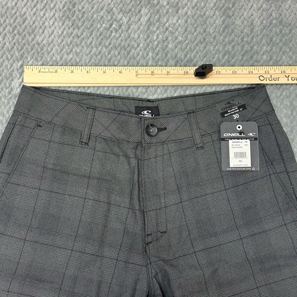 O'Neill Exec Shorts Mens 30 Relaxed Fit School Work Casual Plaid Below The Knee - Picture 5 of 12